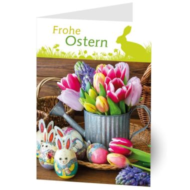 Grußkarte "Frohe Ostern" Tulpen
